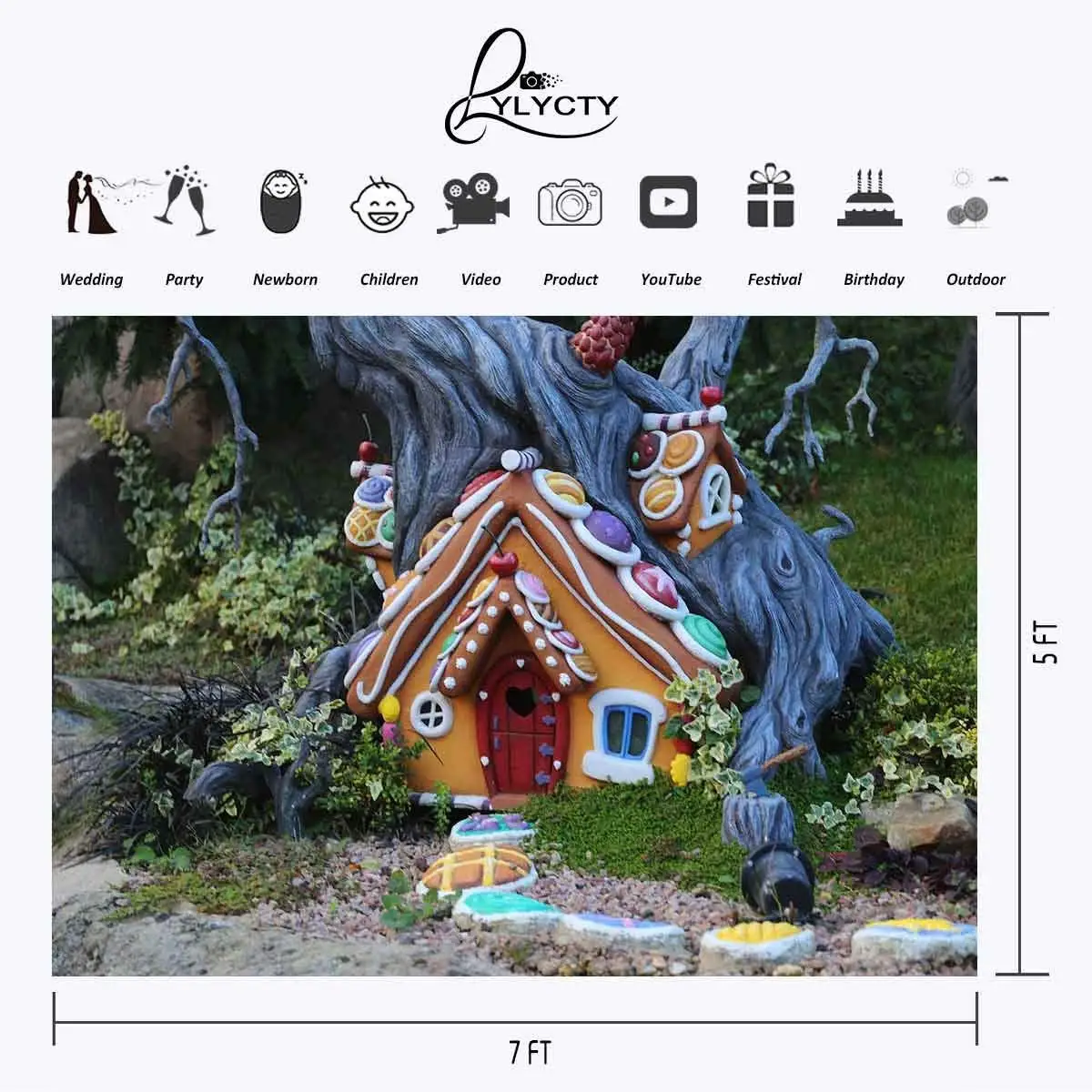 7x5ft мультфильм сцена фон волшебный домик и студия фотографии реквизит для