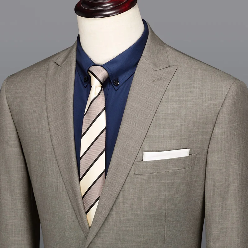 Мужской костюм новинка 2018 весна лето умный Повседневный приталенный Свадебный