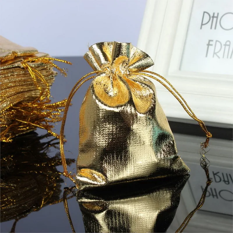 Сумка для печенья из органзы золотого Серебряного и металлического цвета 10