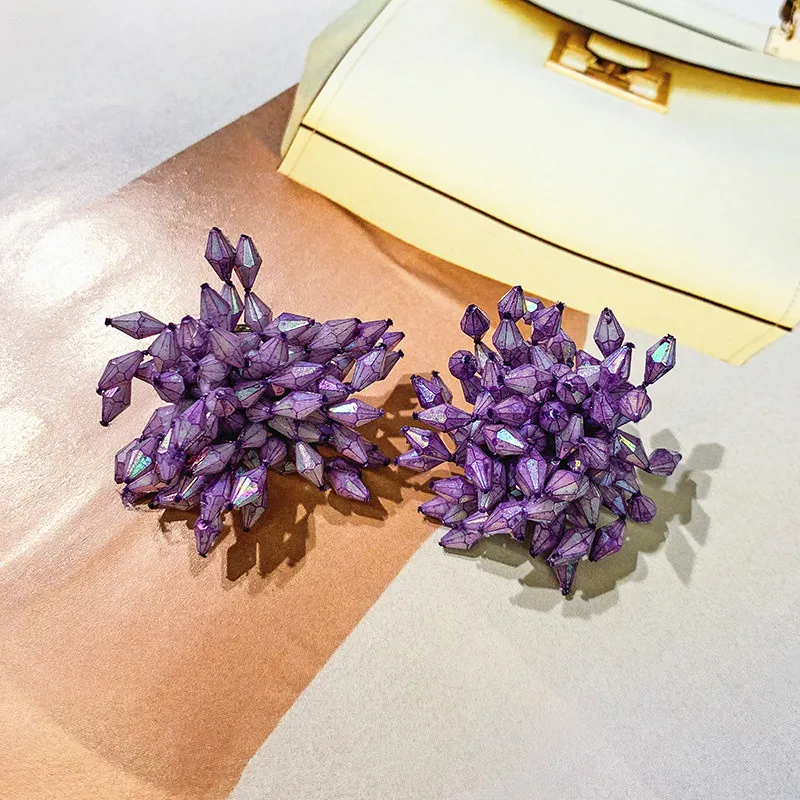 Большие белые эффектные шикарные Кристальные серьги-гвоздики для женщин 2019