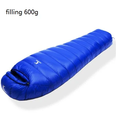 blue 600g Сверхлегкий спальный мешок, спальный мешок для кемпинга, зимний осенний спальный мешок для мумии, вакуумный спальный мешок для кемпинга, аксессуары для кемпинга - Цвет: blue 600g