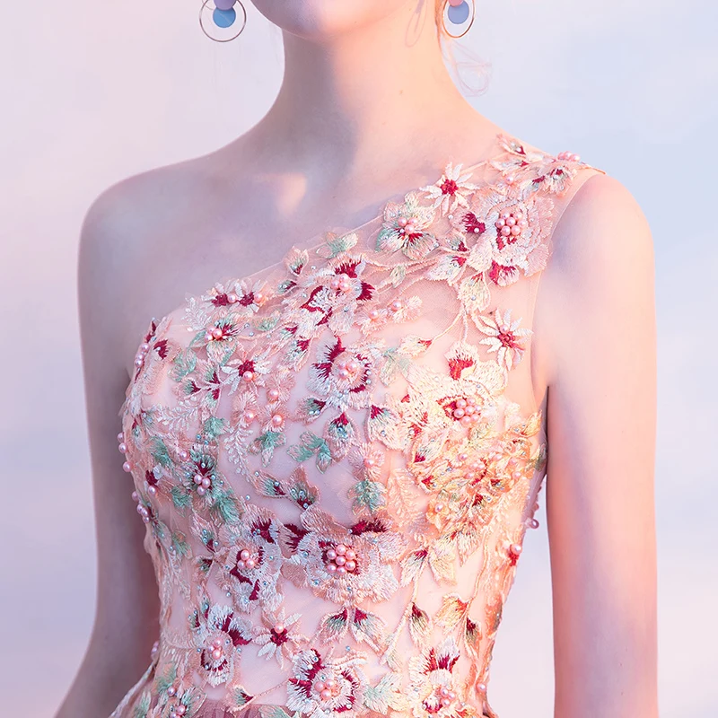 Вечернее длинное платье на одно плечо вечернее TS644 2019 | Свадьбы и торжества