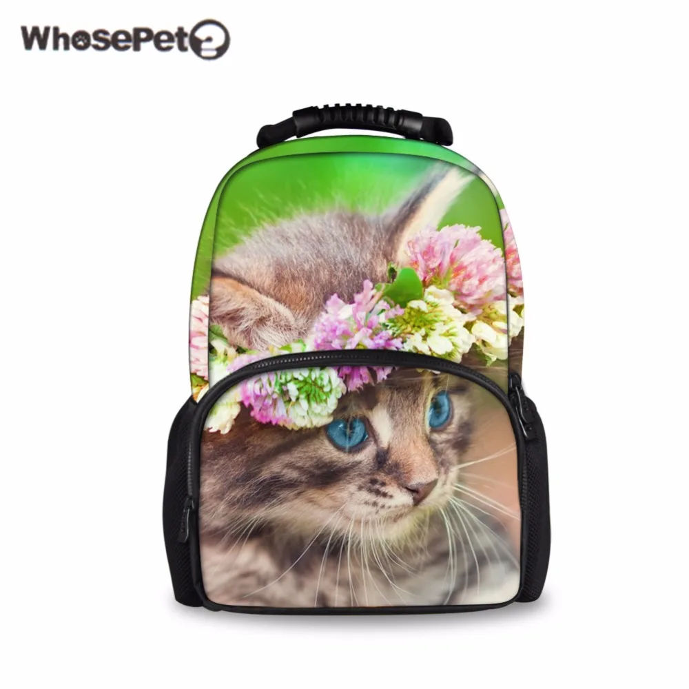 WHOSEPET школьные сумки для девочек Войлок яркий Кот фея 3D печать рюкзаки надежная