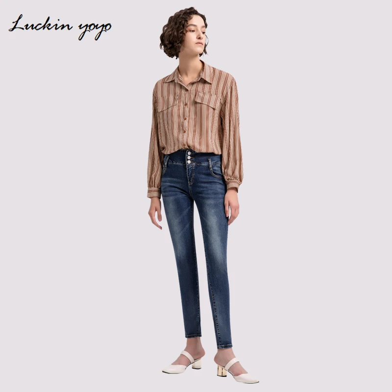Lukin yoyo обтягивающие узкие джинсовые брюки модные женские джинсы Дамская одежда джинсы повседневные джинсы-карандаши Высокая талия женские джинсы брюки