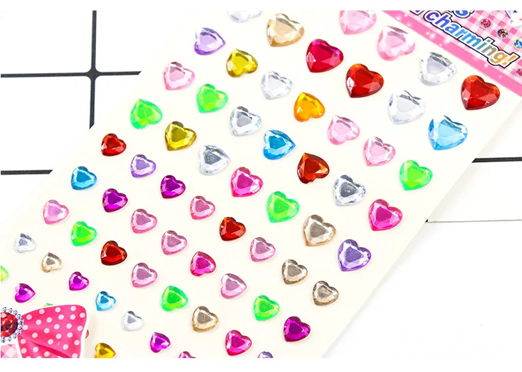 2 шт. наклейки в виде сердца декоративные алмазные кристаллов &quotКамни&quot лист