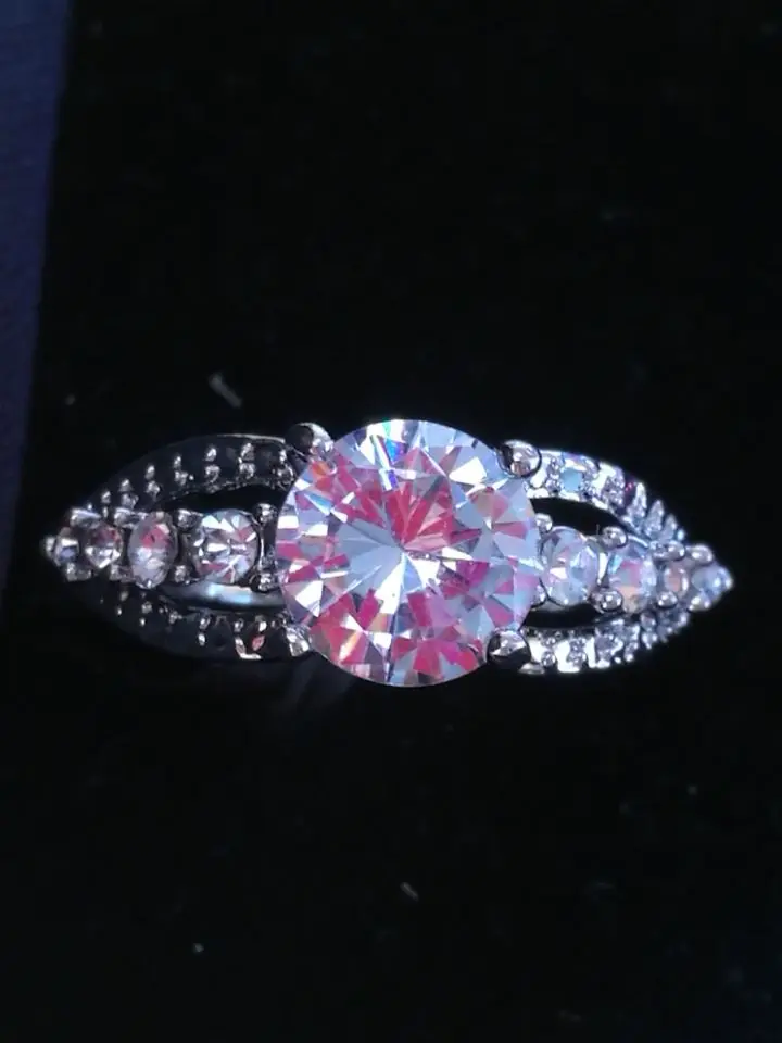 Женское кольцо для помолвки Sz 6-10 модное блестящее на палец | Украшения и