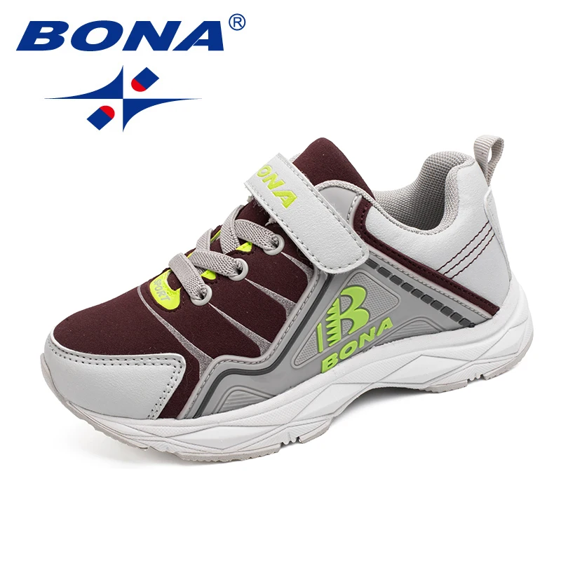 BONA New Style Children Casual Shoes Hook &amp Loop Boys Synthetic Girls Comfortable Kids Sneakers Fast Free Shipping | Детская одежда