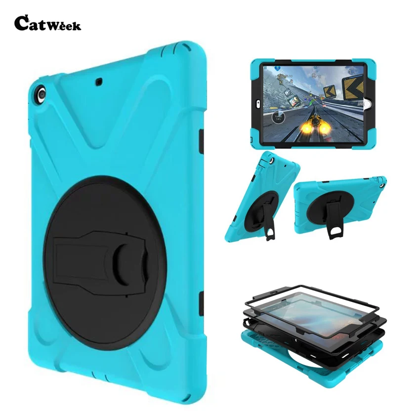 Для iPad air Мягкий силиконовый чехол для планшета Funda Heavy Duty 360 Защитная подставка Apple