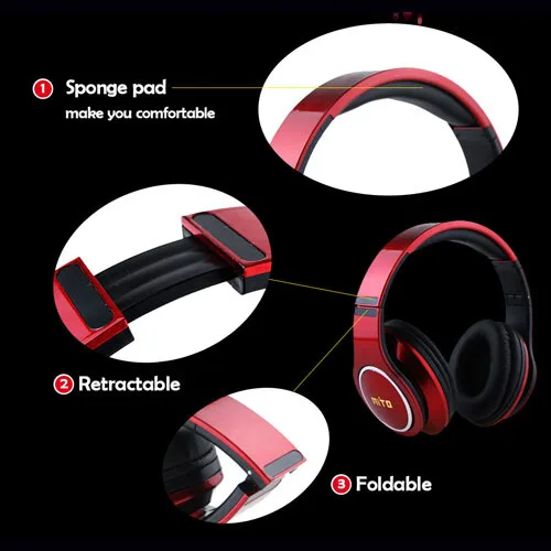 3 Color MIC Universal Wireless Stereo Bluetooth Circumaural Headset Headphone | Электроника