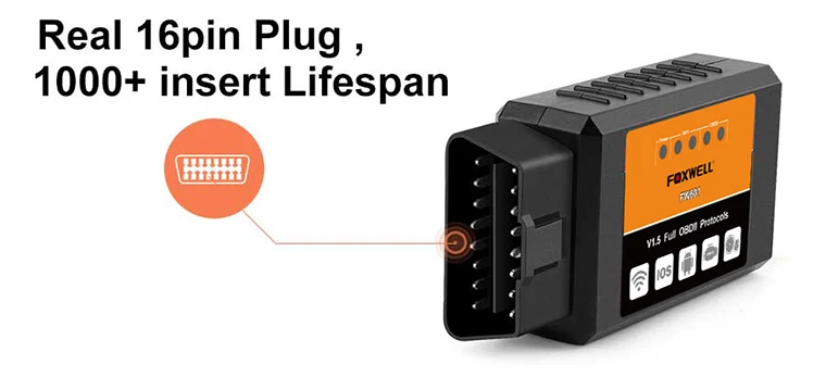FOXWELL FW601 Универсальный OBD2 WI-FI ELM327 V 1,5 сканер для iPhone IOS АВТО OBDII сканирующий Инструмент OBD 2 код ридер V1.5 Wi-Fi ODB2