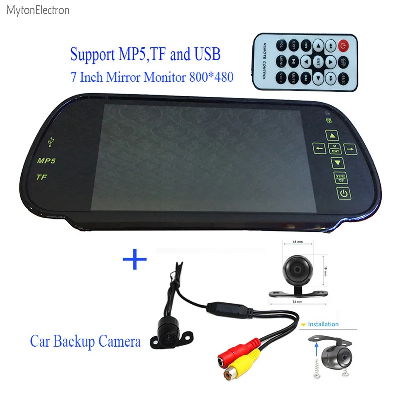 Автомобильное Зеркало 7 дюймов 800*480 Mp5 TF USB монитор PAL/NTSC + Автомобильная