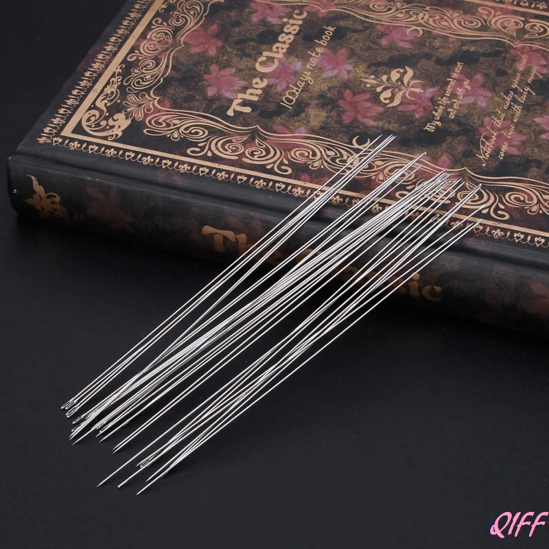 

30 x Beading Needles Threading String Cord Jewelry Craft Making Tool 0.6 x 120mm