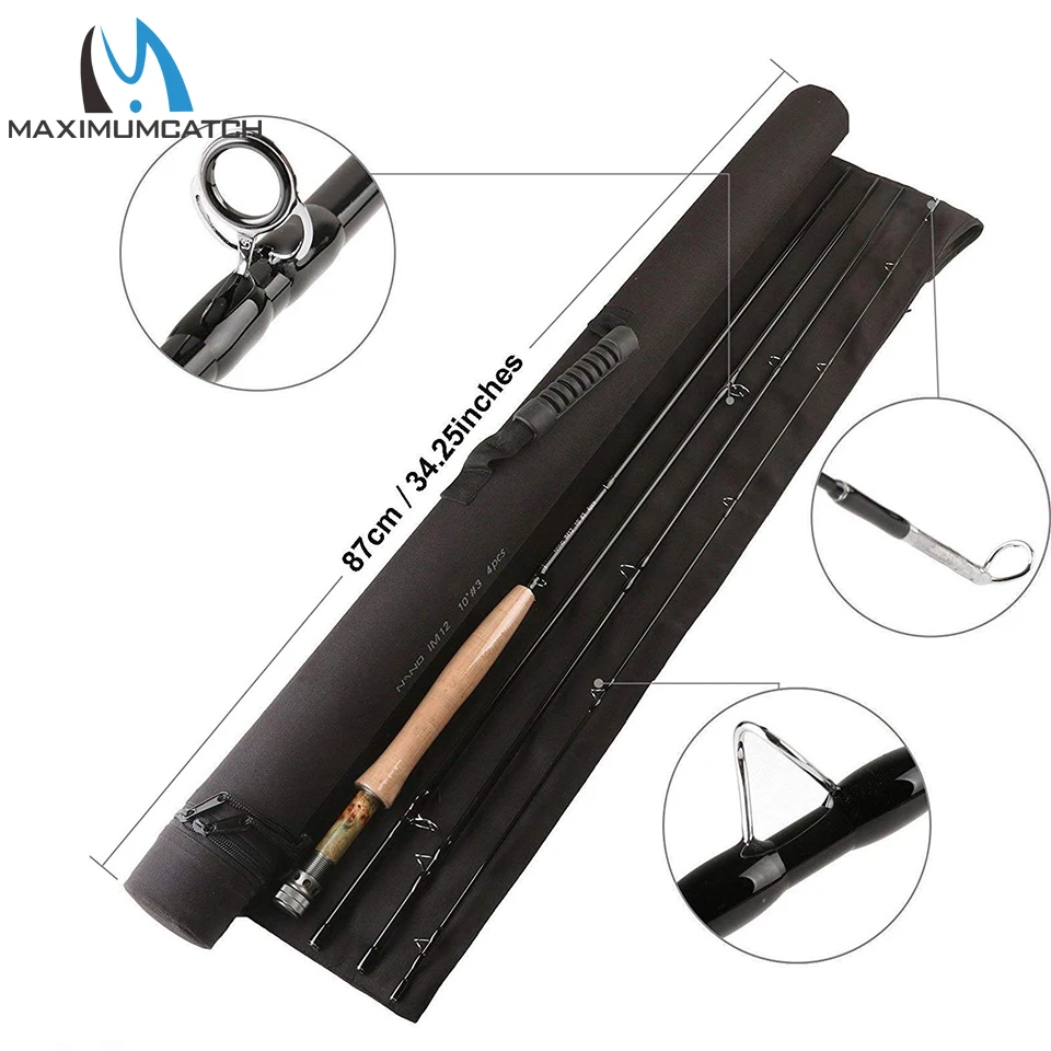 Maximumcatch Nano Nymph Fly Удочка IM12 графит углеродное волокно быстрое действие с Cordura трубка 10FT#3#4