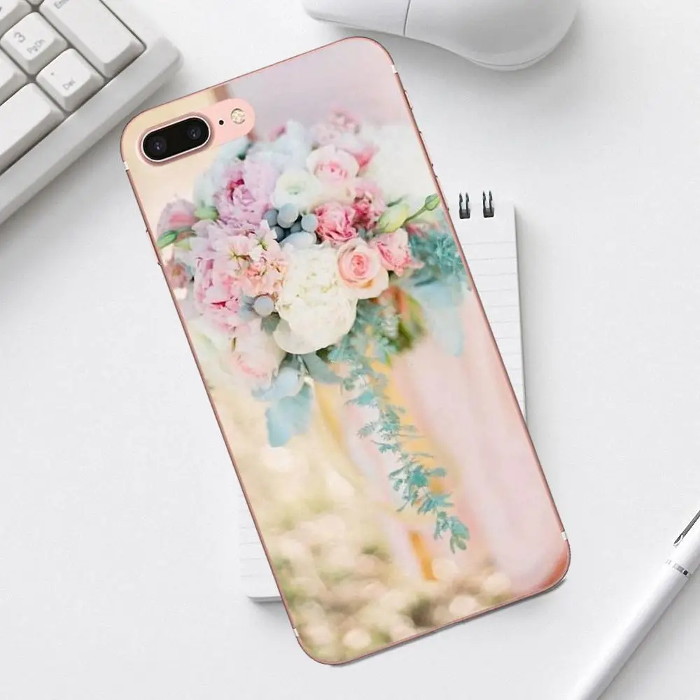 Винтажный пастельный розовый цветок для iPhone 4 4S 5 5C SE 6 6S 7 8 Plus X XS Max XR Galaxy A3 A5 J1 J3 J5 J7