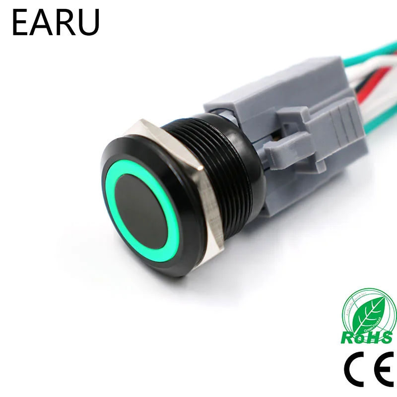 22 мм алюминиевый черный корпус металлическая подсветка светодиодная питание ПК