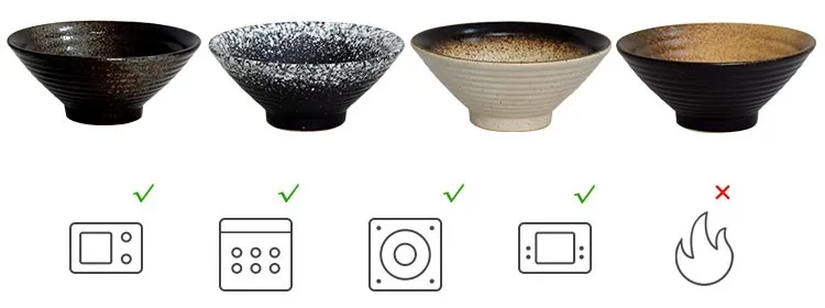 4,5/5,5/6,5/8/9 дюймов японский Керамика Bowl Ramen большая чаша говядина Лапша супа чашки, миски под рис салат контейнер Винтаж Кухня посуда