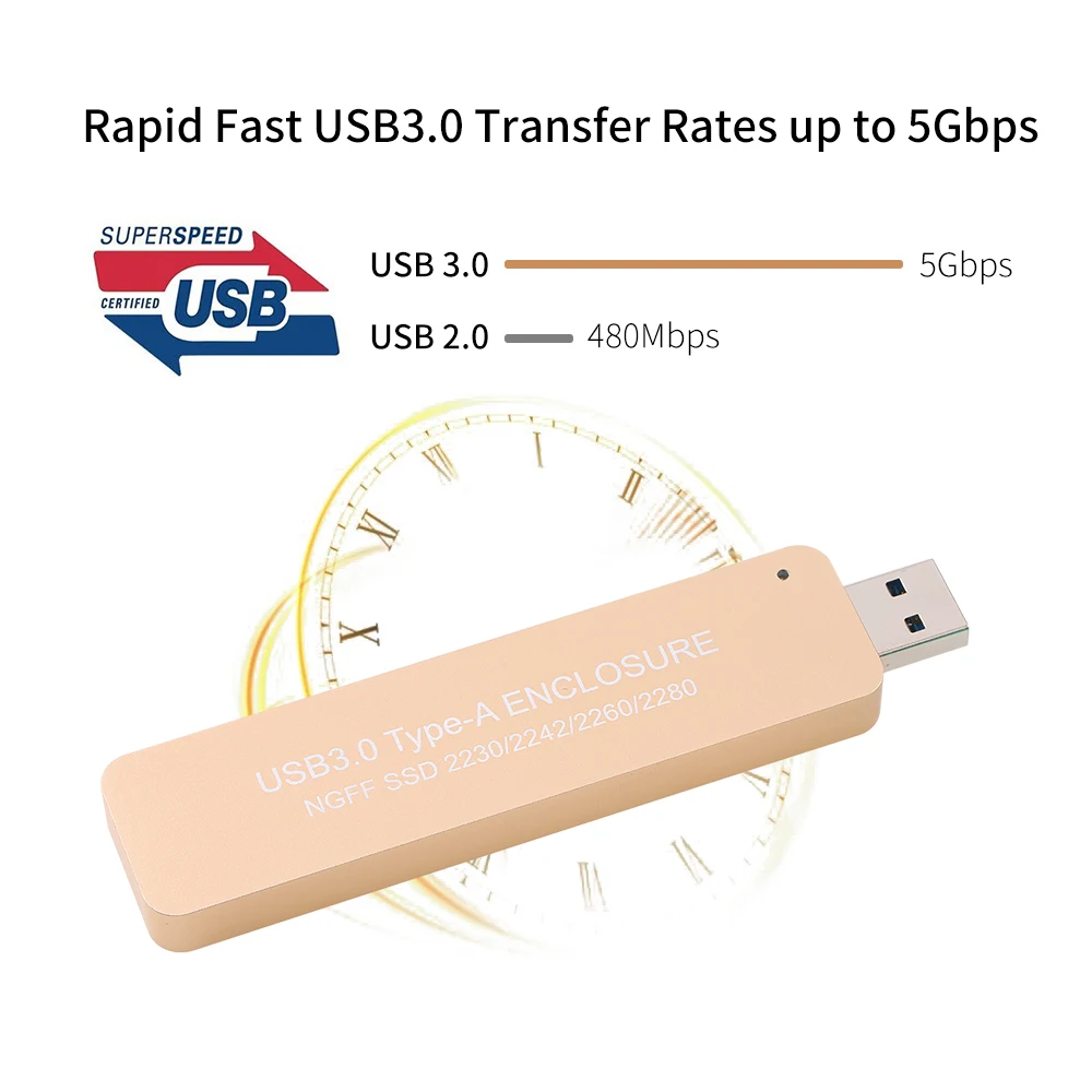 Чехол для адаптера NGFF M.2 к USB 3 0 SSD M2 SATA Based B Key подходит 2230 / 2242 2260 мм|ssd enclosure|m.2 to usb 3.0usb