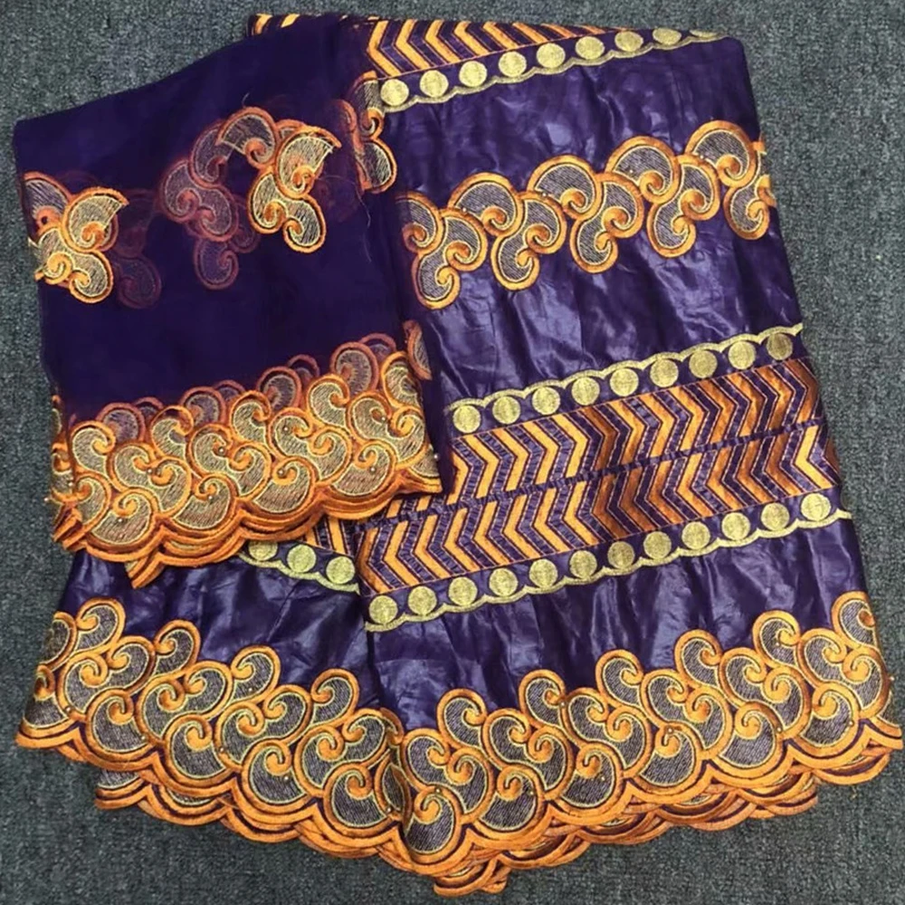 purple bazin riche getzner 2018 guinea brocade fabric with beads high quality latest french lace headtie 5+2yard/lotHLB131 | Дом и сад