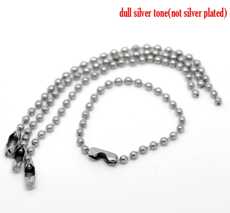 

DoreenBeads 20PCs Silver Color Connector Clasp Ball Chains Keychain Tag 10cm(3 7/8") new