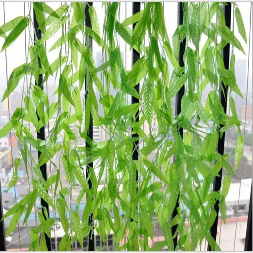 10 pcs Simulation plants can be spliced together The willow Green vine 1.8 meters and 20 leaves wedding decoration