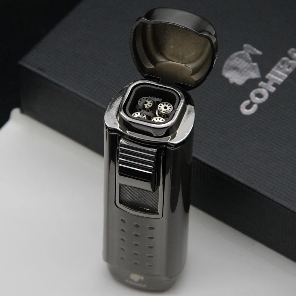 COHIBA Черный насекомое 4 факел пламя сигарета зажигалка с дырокол для сигар|cigars