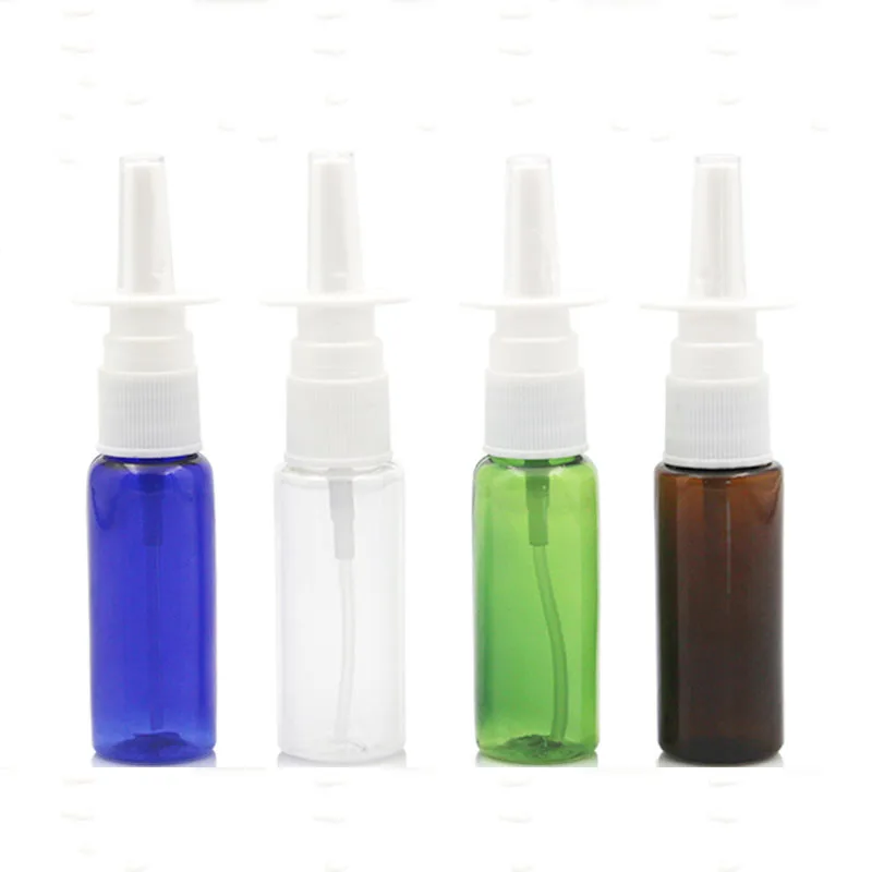 

Plastic Bottle 20ml Transparent Medicine Container Straight Spray Bottle Plastic Brown Liquid Packaging Nasal Spray Bottle 50pcs