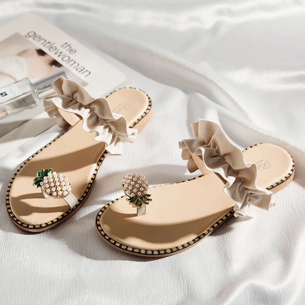 SAGACE/модные женские шлепанцы на плоской подошве модные сандалии с открытым носком