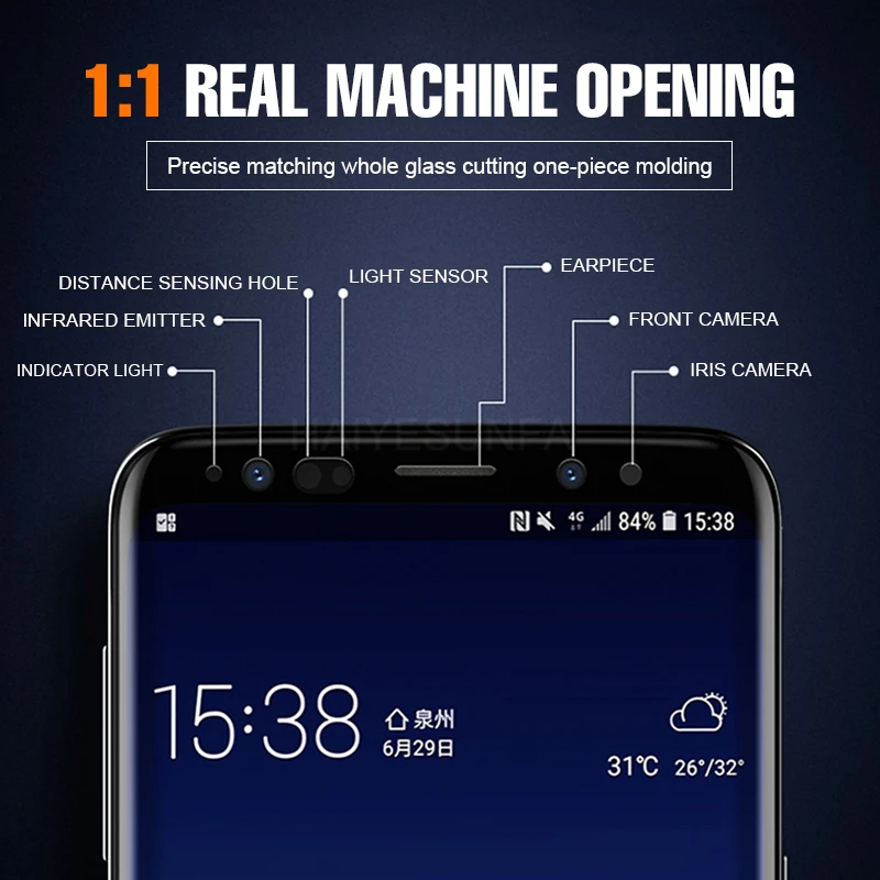 20D полная защитная стеклянная пленка для экрана на samsung Galaxy S8 S9 Plus Note 8 9 закаленное - Фото №1