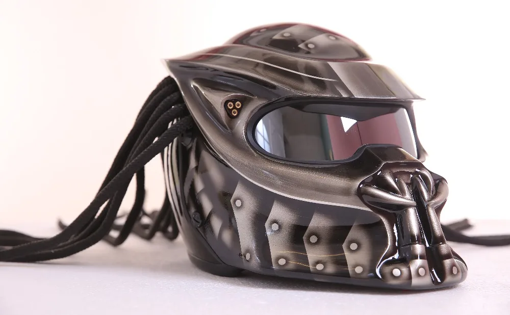 Качественный шлем MASEI IRONMAN серые маски хищников стекловолокно neca moto rcycle полное