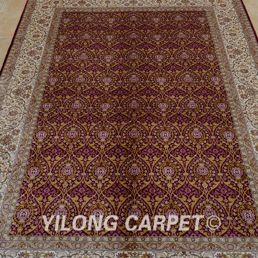 Традиционный Шелковый коврик ручной работы Yilong 4 'x 6' с красным фонариком (0697)|rug