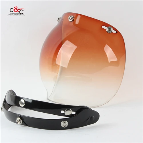 Gradient brown frame 3-оснастки Винтаж мотоциклетный шлем в стиле ретро защитный смотровой щиток защитное стекло объектив ls2 beon Gxt shoei открытым лицом шлем козырек - Цвет: Gradient brown frame