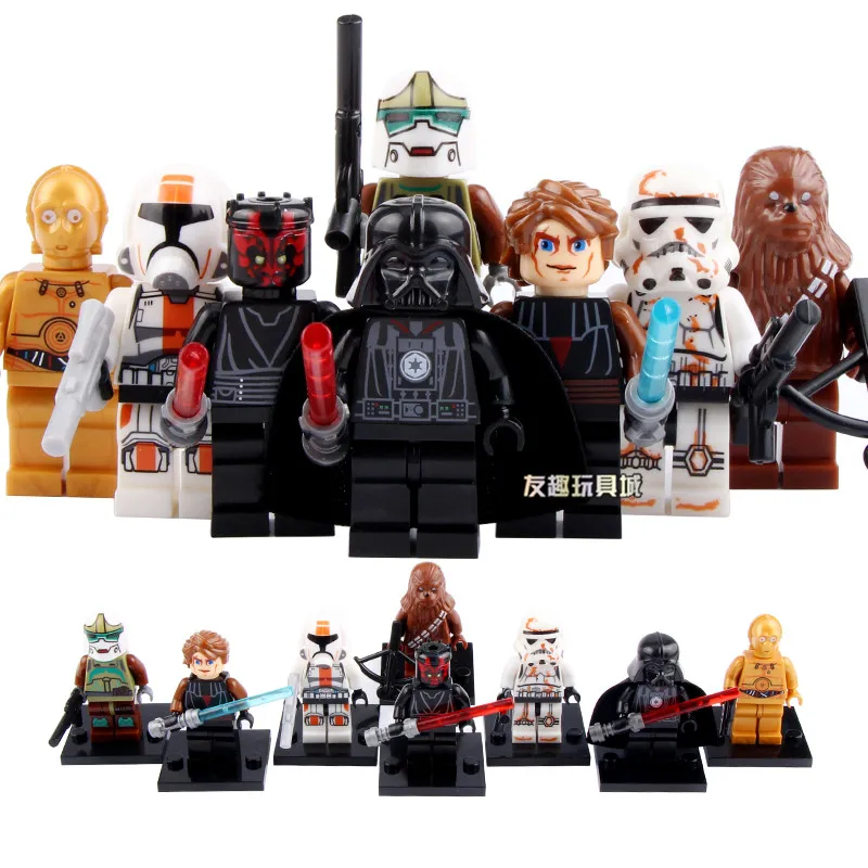 8 шт Звездные войны Штурмовики Дарт Вейдер Боба Фетт C 3PO Маул Анакин Скайуокер