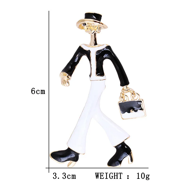 Модные красные брошь с дизайном девочка для женская сумка Pin Цвет платье пальто