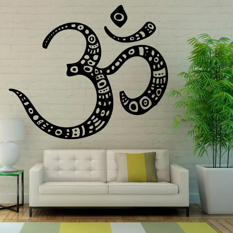 

ZOOYOO Om Symbol Wall Decal Sticker Buddhism Vinyl Art Wall Stickers Home Decor Pattern Removable Indian Wall Murals