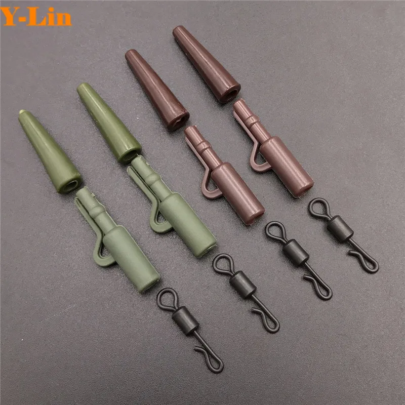 

60pcs Of Carp Fishing Safety Clip With Tail Rubber Tube And Q-shaped Long Body Quick Change Swivels Terminal Tackle Assories