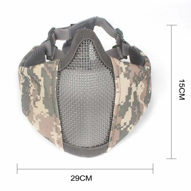 Страйкбол Tattico Fan Esercito Camuffamento Gioco Maschera di Pollo Nuovo tattico mezzo viso metal acciaio сетчатая сетка