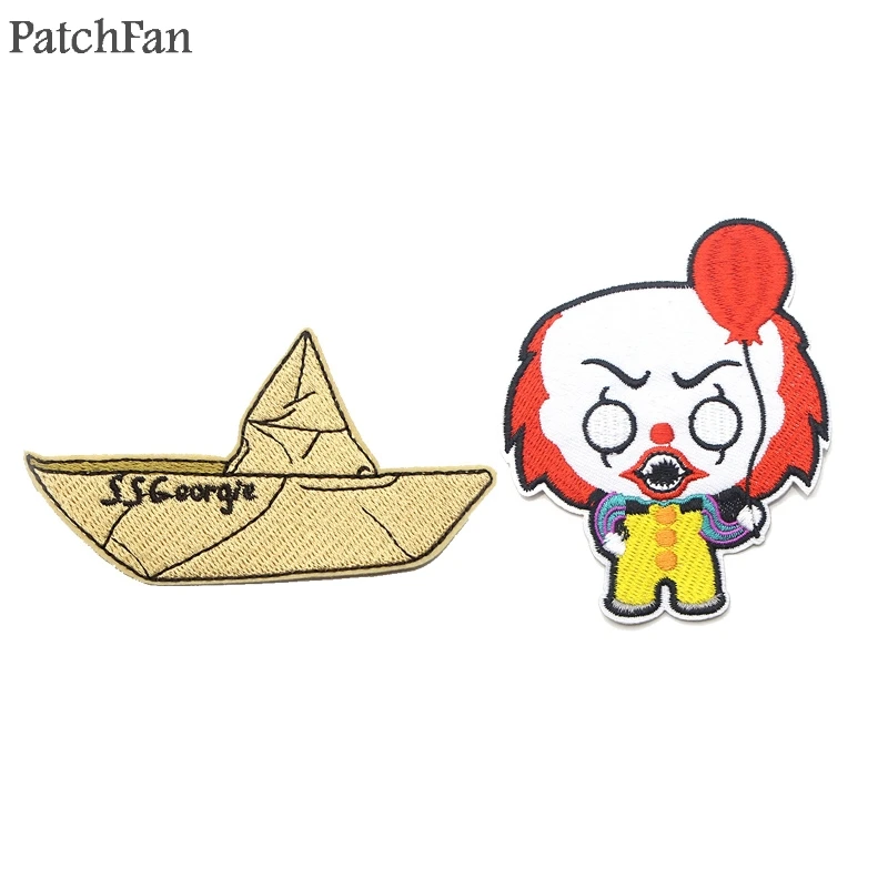 Patchfan Стивен Кинг это клоун СС Джорджи вышитые железные нашивки значки Лоскутная аппликация значок для рюкзака наклейка A1520