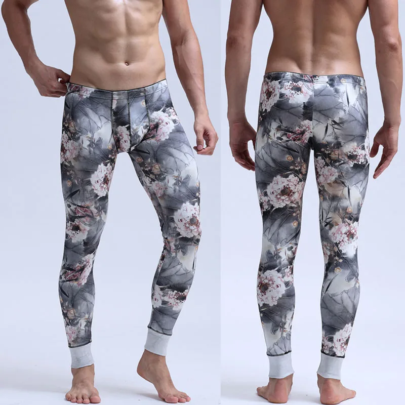 2pcs/lot New Men's Cotton Thermal underwear long johns Autumn and Winter sexy warm casual pants mens polar fleece pants -4 Color