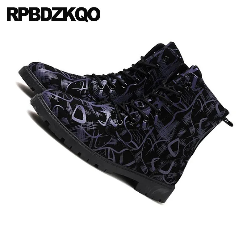 Мужские ботильоны на молнии черные теплые ботинки в армейском стиле