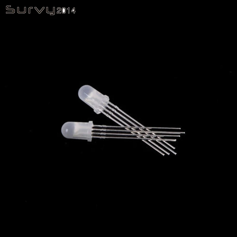 20PCS anode 20/50/100 шт круглый светодиодный 5 мм RGB 4Pin общий анод/катод молочно-белый, зеленый, синий и красный цвета - Цвет: 20PCS anode