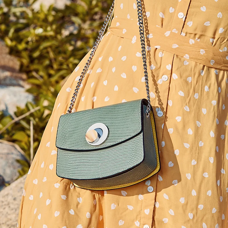 Крокодиловая ящерица модная женская сумочка с пряжкой маленькая сумка-тоут