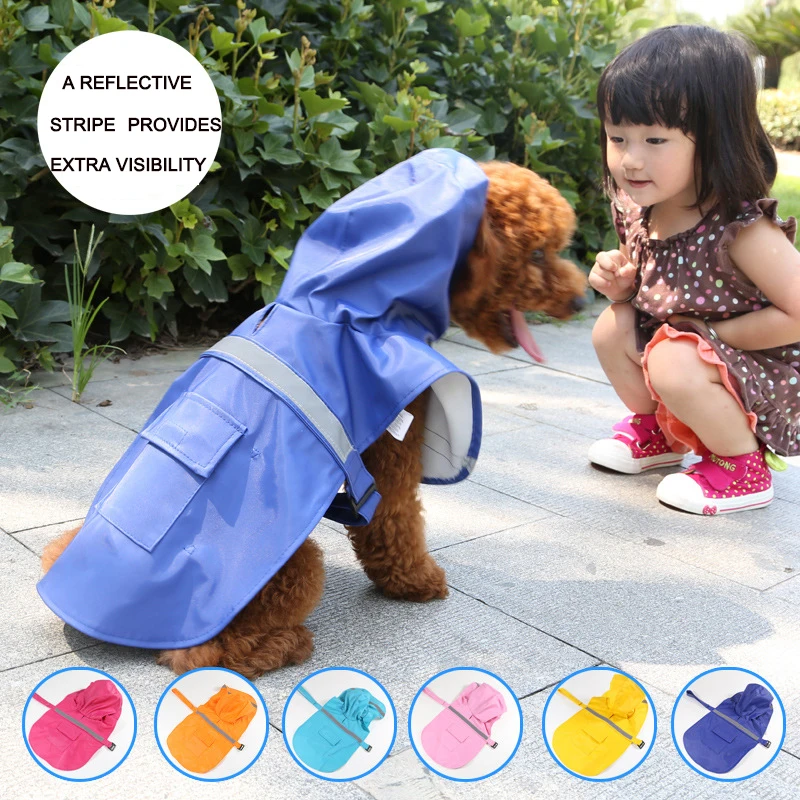 Detachable Fastener Outdoor Hoodie Pet Poodle Raincoat Rainwear Dog Puppy Waterproof Jacket Clothes |