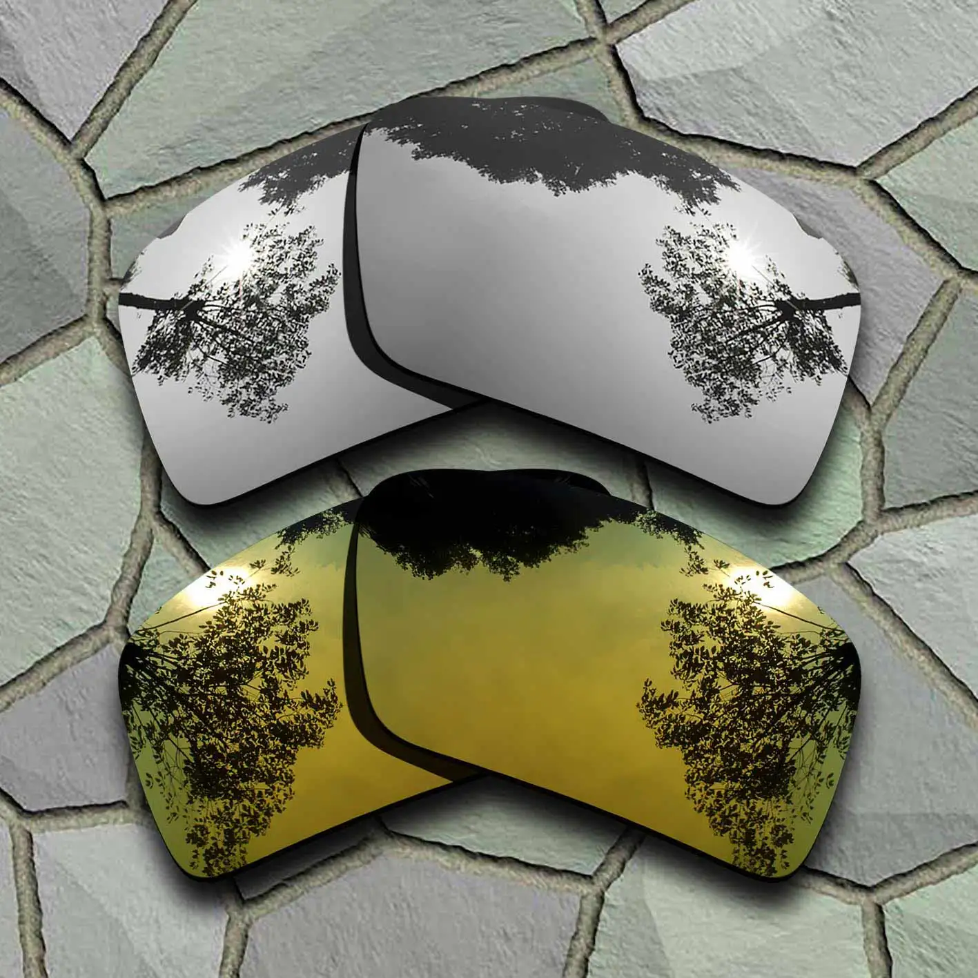Chrome-Yellow Golden Солнцезащитные очки поляризованные Сменные линзы для Oakley повязка 2-сорта - Цвет линз: Chrome-Yellow Golden