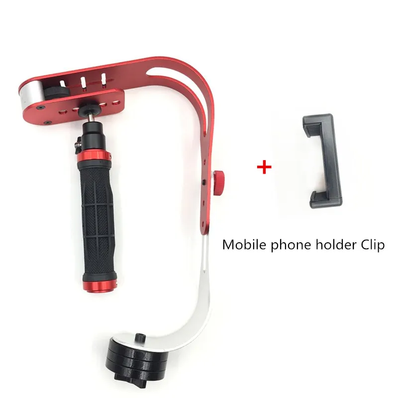 Stabilizer with Clip Алюминиевый Мини Ручной Стабилизатор для цифровой камеры из сплава, видео стедикам, мобильная DSLR 5DII Motion DV Steadycam+ зажим для смартфона - Цвет: Stabilizer with Clip
