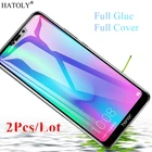 Закаленное стекло для Huawei Honor 8C, пленка 9H HD с полным клеем для защиты экрана Huawei Honor 8C, 2 шт.