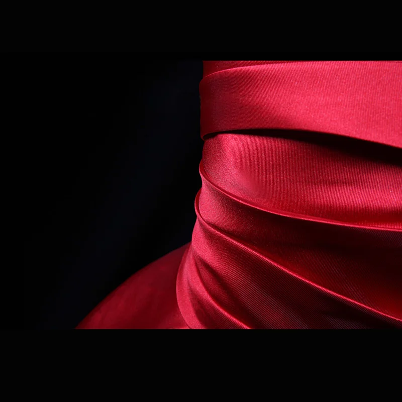 Красные длинные платья для выпускного вечера с поясом сексуальные бальные