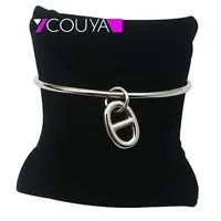 Fashion 316L Stainless Steel Cuff Bracelets and Bangles Silver Color Shiny Femininas Wide Big Bangles Hot Sale Bijoux For Women