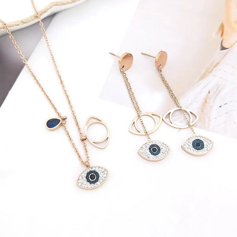 Новое высококачественное женское ожерелье с синим кристаллом сглаза элегантное
