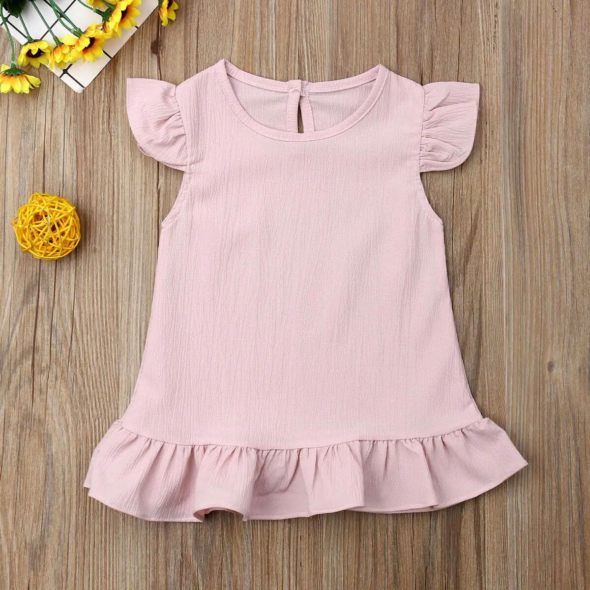 Одежда для маленьких девочек однотонное шифоновое платье без рукавов летний