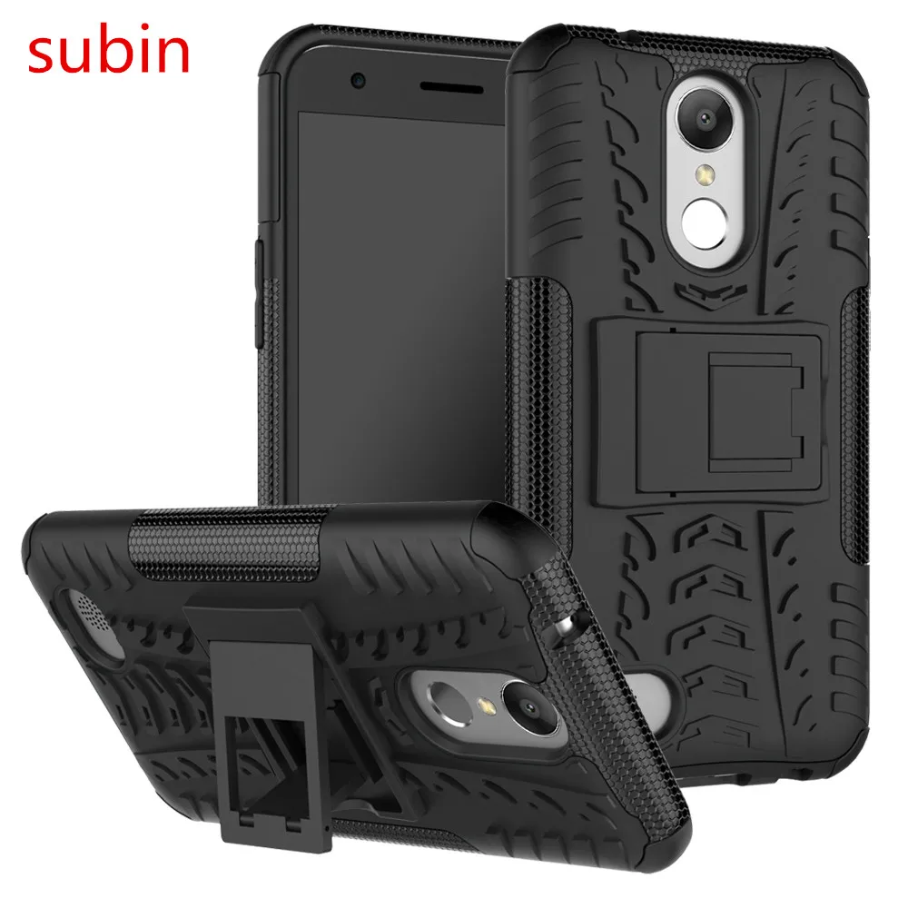 Для LG K10 (2017) K20 plus TPU & PC Двойная армированная Обложка с подставкой искусственная